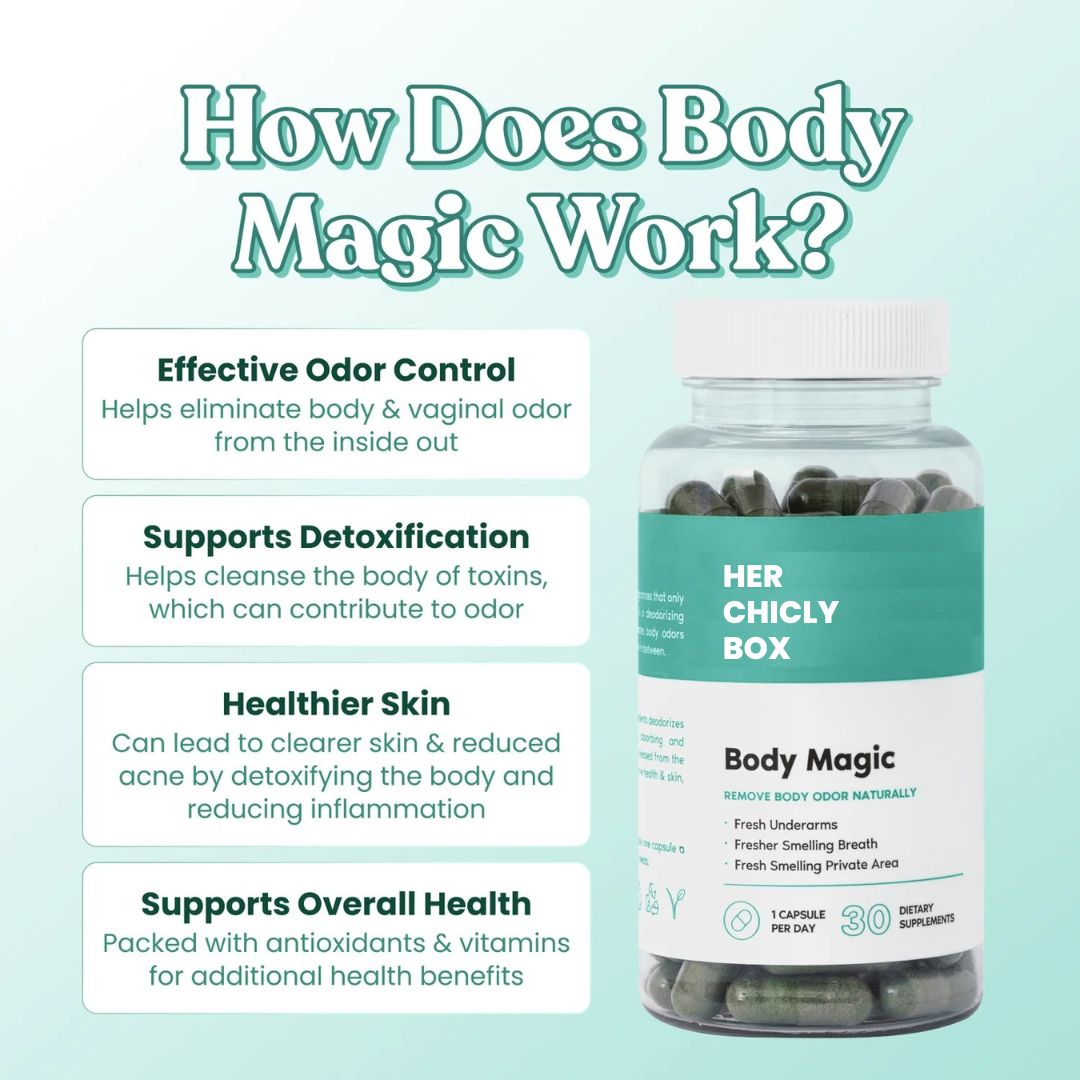 Body Magic Chlorophyll Capsules - For Body Odor, Detox & Skin