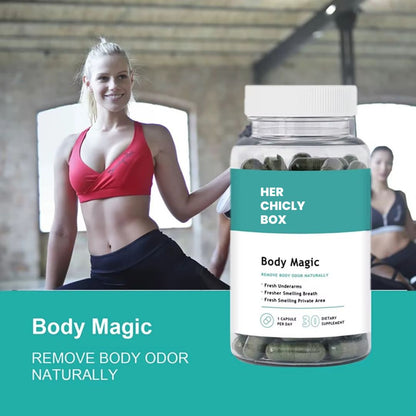 Body Magic Chlorophyll Capsules - For Body Odor, Detox & Skin
